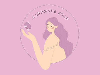 handmade soap illustration adobe illustration cute design girl illustration illustration portrait girl illustrator logo vector