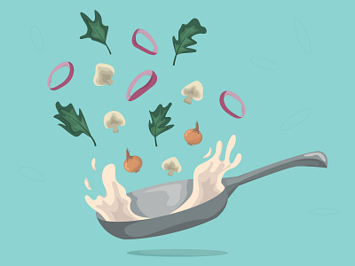 Flying food illustration