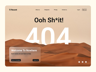 404 Page (Daily UI 007) 404 page desert figma graphic design prototyping trend ui uiux user experience user interface ux visual design web design web designer wireframing