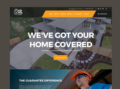Guarantee Roofing Redesign Website business construction corporate design redesign roofing ui ux