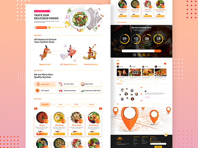 Restaurant Web UI adobe xd bappy360 figma design landing page design mobile ui restaurant web ui shbappy shbappy21 uiux design web ui