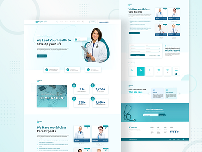 People's Care - Hospital Landing Page adobe xd bappy360 health care web ui healthcare ui design hospital landing page hospital website design hospital website ui landing page design mobile ui shbappy shbappy21 ui design uiux uiux design uxui design web ui website design