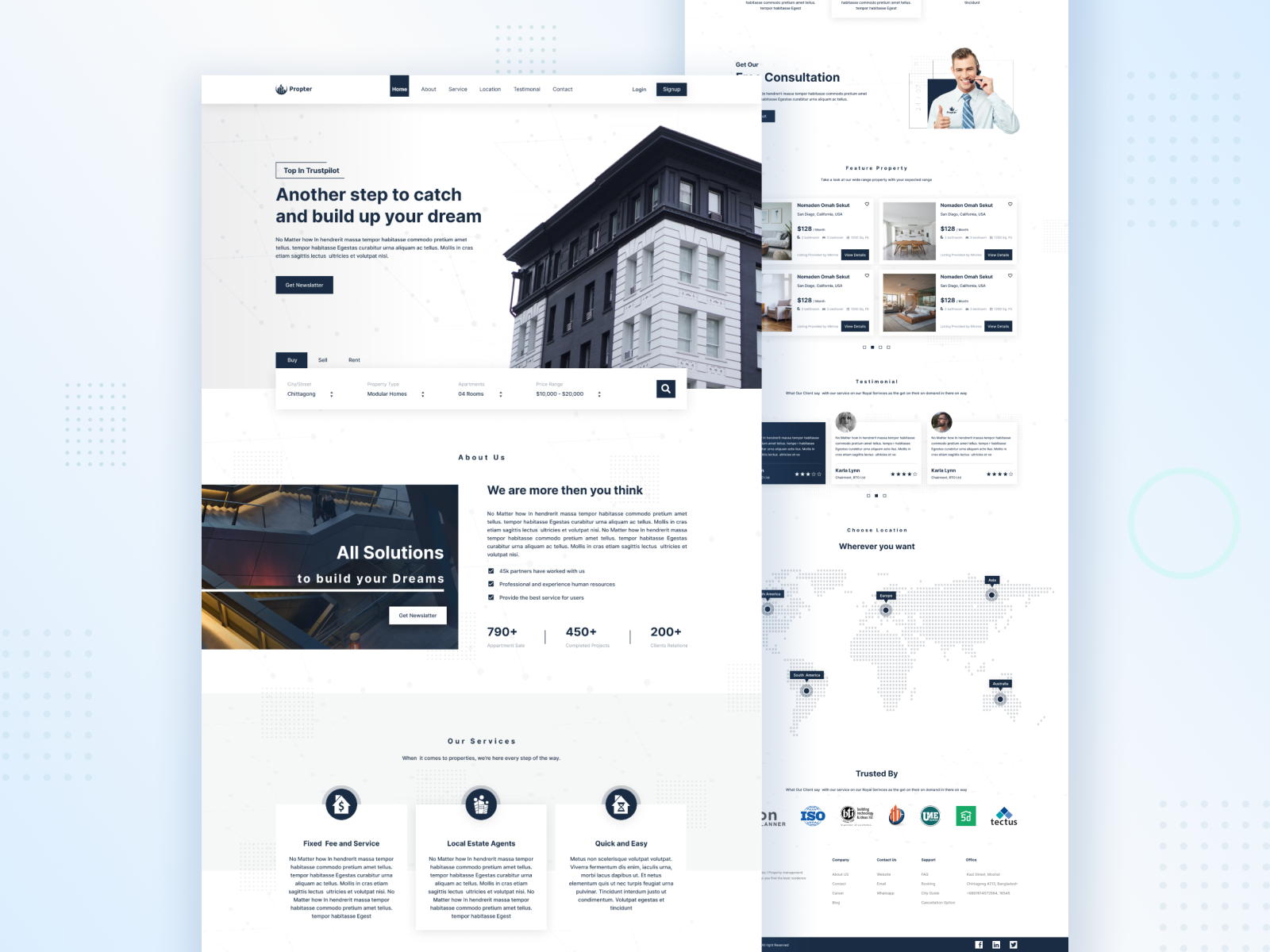 Propter - Real Estate Landing Page by SH Bappy on Dribbble