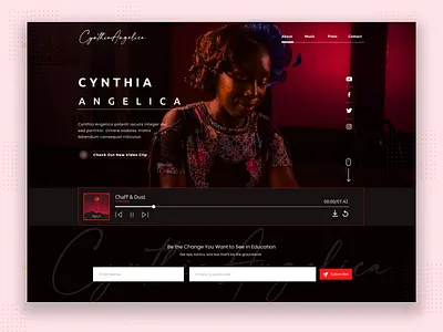 Artist - Landing Page Design adobe xd artist landing page artist website banner design bappy360 carousal design graphic design landing page landing ui design mobile ui music website design sh bappy shbappy shbappy21 ui design uiux user experience design user interface design web design web ui