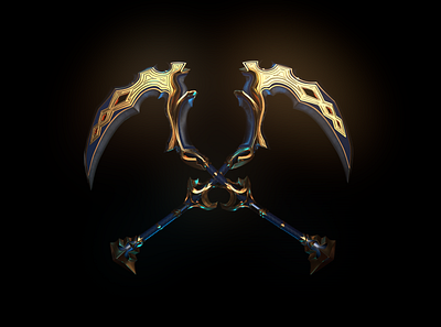 Death Reaper Scythe 3d 3d art 3d artist cutie design game game art icon illustration sword weapon