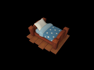 Low poly bed 3d 3d art 3d artist cutie design game game art icon illustration logo