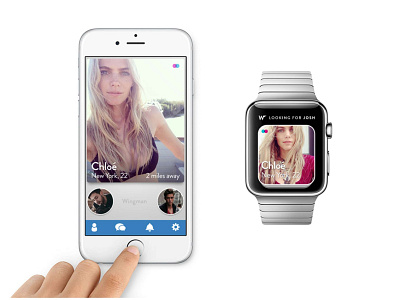 Dating App Concepts on Apple Watch and iPhone app appdesign applewatch dating datingapp design design app inteface interface design smartwatch ui ui component wearables