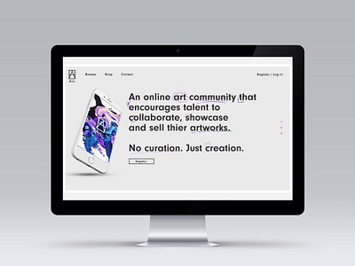 Conceptual work for an Art Aggregator Website