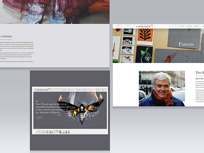 Sarabande Foundation (Lee Alexander McQueen) website design