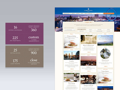 Typographic details in modules for Hotel Website