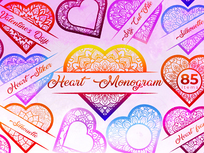 SVG CUT FILE MONOGRAM heart mongram monogram svg svg cut file svgcut