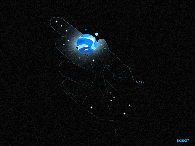 🌌VIII. Neptune : The Mystic ✨ blue digital art digital drawing digital illustration doodle hand illustration marble milky way minimalism minimalist minimalistic neptune planet solar system space star stardust universe