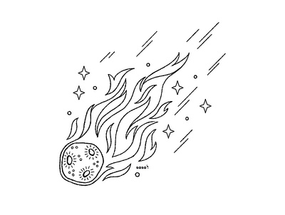 03 ROCK ☄️✨. 03/31 💛 Inktober 2019 comet digital illustration digitalart doodle draw drawing fire illustration illustrator inktober inktober2019 meteor procreate rock sardust space stars stele trail
