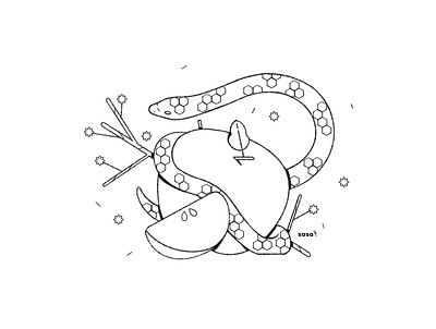 05 APPLE 🍎✨. 05/31 💙 Inktober 2019 animals apple cute cute animals cute art digital illustration digitalart doodle fruit illustration ink inktober inktober2019 nature pretty procreate red reptil serpent snake