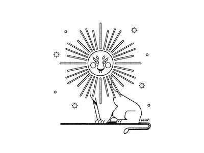 09 SUN 🌞✨ . 09/31 💛 Inktober 2019 celestial center digital illustration digitalart doodles drawing feline heaven illustration inktober inktober2019 king line art lion minimalism minimalist minimalistic shine star sun