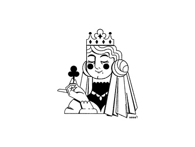 19 CLOVER ♣️👑 . 19/31 🖤 Inktober 2019 card crown digital art digital illustration doodle ilustration inktober inktober2019 lady line art luck minimalism minimalist minimalistic queen queen of clubs royal royalty tarot
