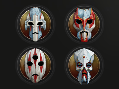 Masks of gods art game icon mask