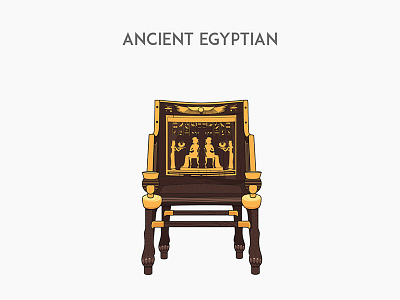 Ancient Egyptian chair design flat furniture illustration vector