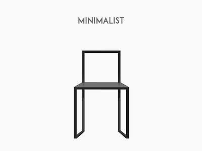 Minimalist chair flat furniture illustration minimalist vector