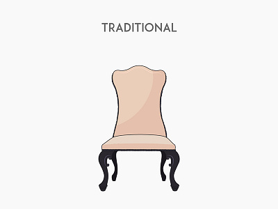 Traditional chair flat furniture illustration traditional vector