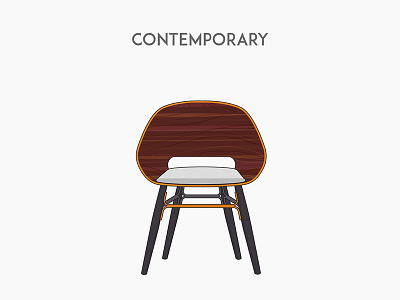 Contemporary chair contemporary flat furniture illustration vector
