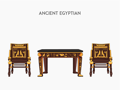 Ancient Egyptian chair contemporary design flat furniture illustration vector
