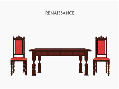 Renaissance chair flat furniture renaissance vector