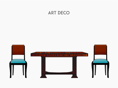 Art Deco art deco chair flat furniture vector