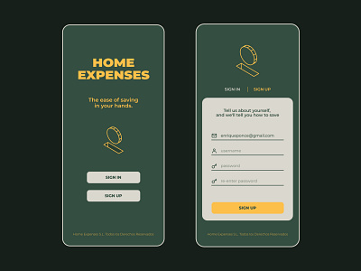 Home Expenses - Sign up app app design dailyui design graphic design sign up ui ux