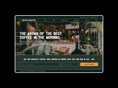 Landing Page for a speciality coffee shop.