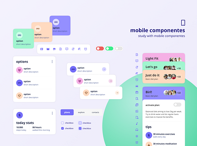 Mobile components study interface mobile ui ux