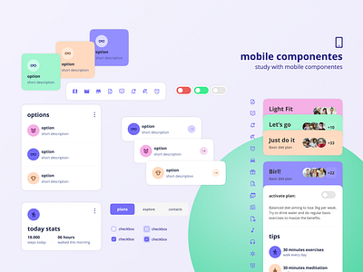 Mobile components study interface mobile ui ux