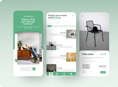 Funiture Mobile App branding furniture ui ux