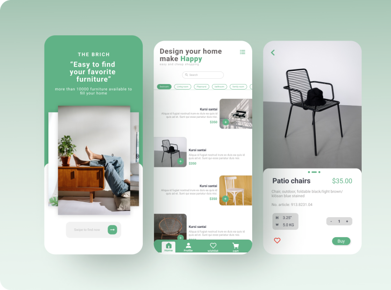 Funiture Mobile App by arie aprizal on Dribbble