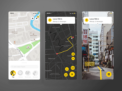 Trippie - Maps App app augmented reality maps mobile mockup ui design uiux ux design