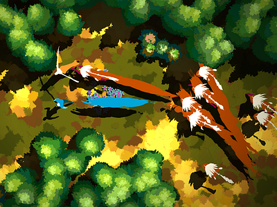 Evade - Screenshot from Future Unfolding evade game hunt illustration indie painting run screenshot