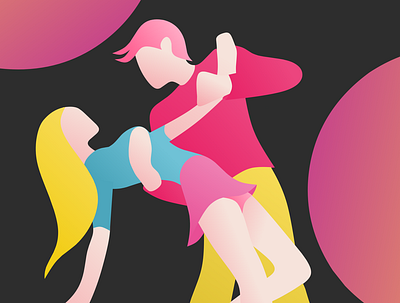 Couple Dance branding illustration vector