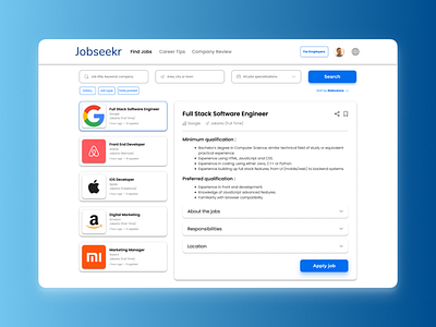 [Job Search Dashboard] - Challenges android app challenges concept dashboard ios job mobile ui uidesign uiux web