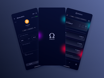 Omega Wallet Cryptocurrency android app appstore concept fluent game ios mobile ui uidesign uiux web