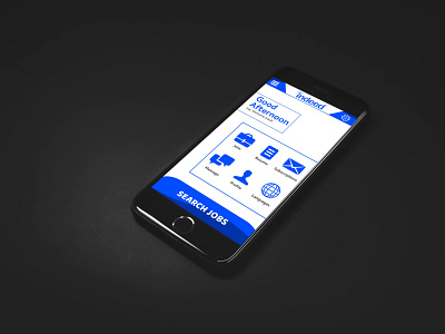 Homescreen UI Jobs search app Concept