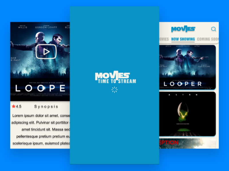 Time To Stream - "UI concept for MOVIES app" uiux-designer uiuxdesignlabs uiinterceptor interfacely uiuxpattern designinspiration needjob freelancedesign freelance indonesian jakarta bekasi android ios mobile mobileapp mockup uiuxdesignerindonesia uiuxdesigner uidesign