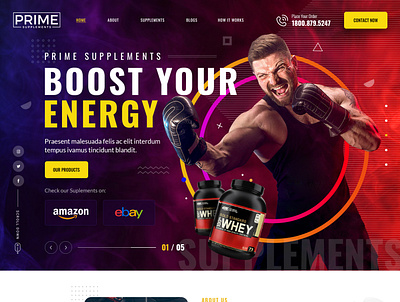 Supplements 3d animation graphic design logo motion graphics ui