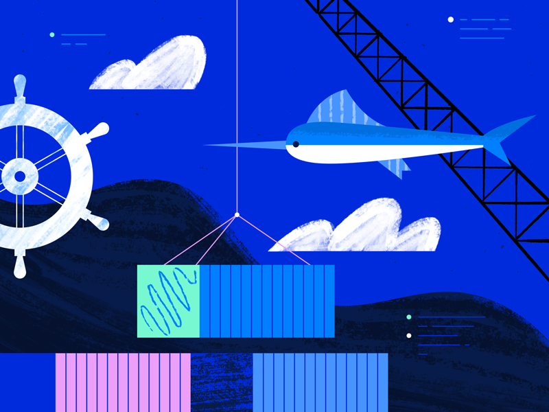 Kubernetes Illustration #3 by Alex S. Mostov on Dribbble