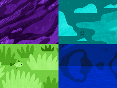 YouTube Thumbnails - Set 2 app flat geometric icon illustration ocean tech texture vector web