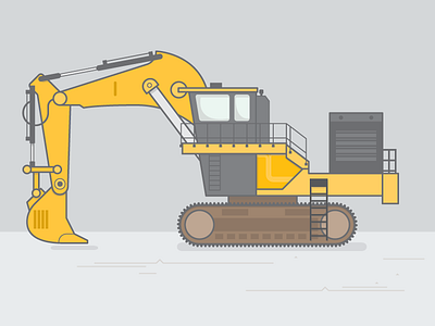 Hydraulic Excavator construction illustration