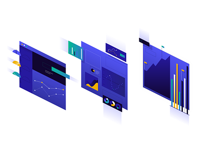 Hero Illustration v2 app flat geometric gradient icon illustration server tech texture vector