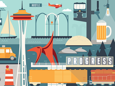 Seattle Center & Belltown by Alex S. Mostov on Dribbble