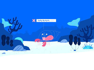 Domain Failed Email Header animal app branding crab flat graphic design icon illustration ocean tech texture ui vector