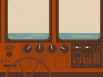 Nautical Bridge bridge controls illustration ocean ship