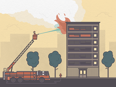 Troubleshooting fire firefighter illustration server troubleshooting truck